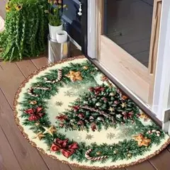 メリークリスマス ツリーデザイン 玄関マット リビング キッチン バスルーム