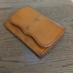 kc.sオレンジ レザー 二つ折り財布 KC刻印