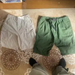 カーゴショートパンツ2点セット（ホワイト・グリーン）