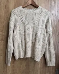 e.r.g* ベージュ ケーブル編み モヘアニットセーター