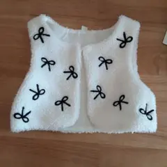匿名配送　ボア　ベスト　95サイズ　ミニ丈