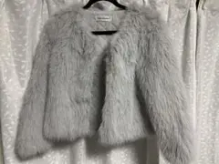 未使用！グレー ファーショートジャケット