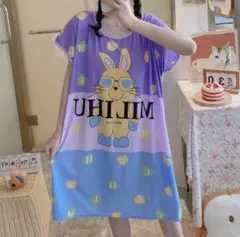 94221ゆったり部屋着カジュアルパジャマ夏寝間着妊婦半袖ルームウェアワンピース