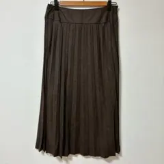 LAURA ASHLEY プリーツスカート　膝下丈　ウール100% 茶　11号