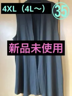 《値下げ》（大きいサイズ）㉟黒色ロングジレ（4L〜）