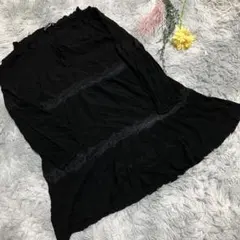 【ZARA woman】レーストリム付きブラック長袖シャツ　チュニック