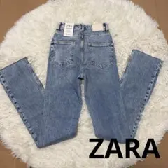 ZARAハイウエスト ライトブルーデニム　32インチ　XS SLIMFLARE