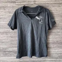 海外古着◎Vネック襟付きTシャツ ポロシャツ はちモチーフ 美品