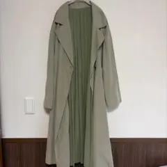 オリーブグリーン カーキ　トレンチコート　レース