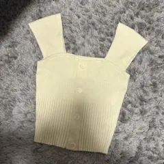 【EMODA】クリーム色リブ編みニットベスト