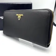 ひまわり様専用　　プラダブラックレザー長財布　プラダロゴ　リペイント済み