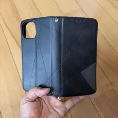 iPhone用 手帳型ケース ブラック マグセーフ iPhone15