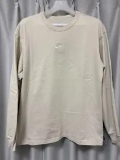 NIKE ロンT ベージュ ワンポイント刺繍 XL