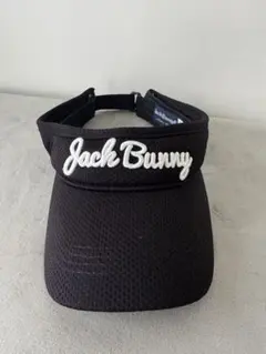 Jack Bunny !! サンバイザー ブラック メッシュ　ロゴ ゴルフ