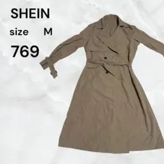 SHEIN トレンチコート ベージュ Mサイズ　古着　シンプル　柄なし　ブラウン