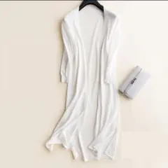 ロングカーディガン レディース オープン 薄手 ニット 冷房対策 uvカット