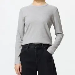 ☆新品未使用 ユニクロ ソフトリブクルーネック Tシャツ size Ｌ