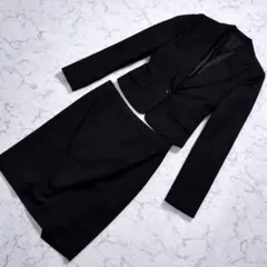 美品 バーバリーブラックレーベル ウールスカートスーツ セットアップ MS 黒