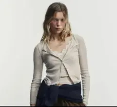 zara コンビネーションレーストップジャケット