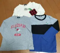 【KLÄDSKAP クレードスコープ】長袖カットソー3枚セット 120cm