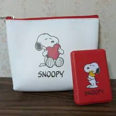 【未使用】DHC　スヌーピー 　ポーチ＆ミラーセット