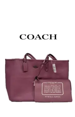 COACH リバーシブル トートバッグ ポーチ付き