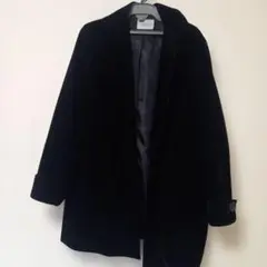 セオリア黒 ベルベット チェスターコート