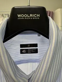 スーツセレクト　ストライプ ワイシャツ 4S　L　82 ブルー　青