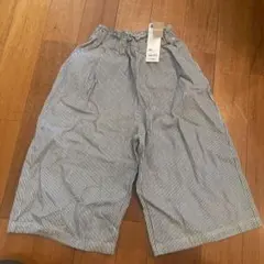 GU ガールズ　デニムギャザー　ワイドパンツ　ウエストゴム　140