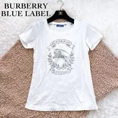 【38サイズ】バーバリーブルーレーベル Tシャツ ロゴプリント 白 美品