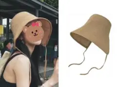 麦わら帽子 折りたたみ可 ナチュラル編み 夏用ストローハット UV対策新品未使用