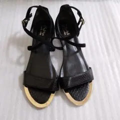 ESPERANZA ブラック スエード ストラップサンダル Mサイズ