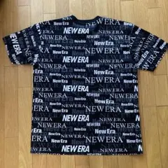 NEW ERA 総柄 ロゴ Tシャツ ブラック XXLのサムネイル