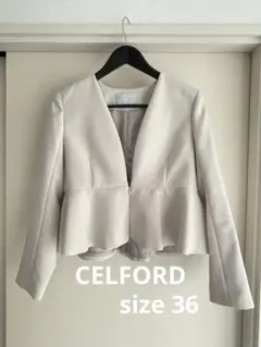 ネイビー ノーカラージャケット