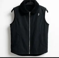 【Prince 】プリンス ボア襟 ベスト ジレ Mサイズ 黒 　美品。