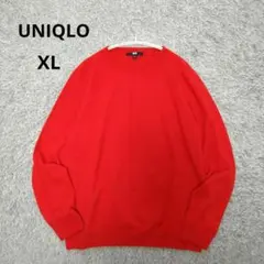 UNIQLO ユニクロ 3Dカシミヤクルーネックセーター 赤 XL 100％