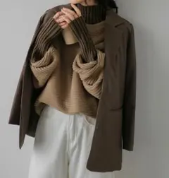 【新品30％OFF】ラジエム ハイネック セーター ブラウン フリーサイズ