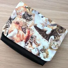 マチ付き移動ポケット　男の子　女の子　リアルねこ①