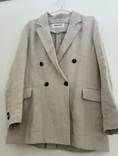 アンクレイヴ ダブルブレストリネン混 ジャケット ライトベージュ