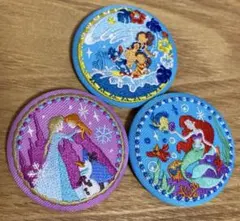 ディズニーキャラクターズビスケット刺繍缶バッジ　3種類セット