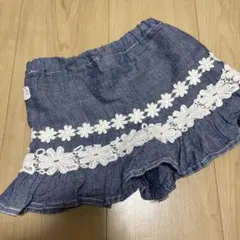 メゾピアノ 110 デニムフリル ショートパンツ