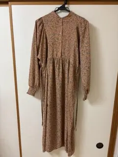 GU 花柄 ロング 원피스 オレンジ L