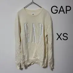 GAP スウェット トレーナー ホワイト裏起毛 薄手 xs アイボリー