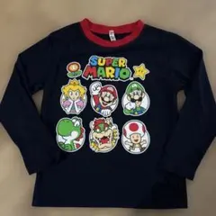 スーパーマリオ 長袖Tシャツ ロンT 120cm ブラック キャラクター