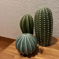 【IKEA】サボテン型陶器置物 3点セット