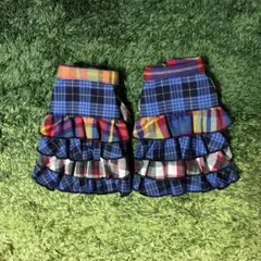 miyuno様専用　2着　ハンドメイド　犬服チェック4段フリル付きワンピース