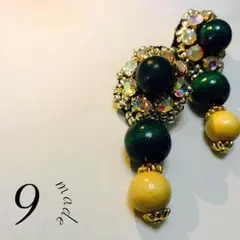 ハンドメイド ウッドビジューイヤリング/ Ungrid GOLDY KBF 系