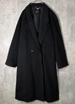 高級 カシミヤ 100% ロングコート 黒 日本製 M