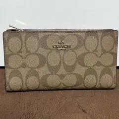 COACH スリム ジップ ウォレット シグネチャー キャンバス