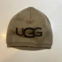 UGG baby用ベージュ ニット帽 ロゴ付きのサムネイル